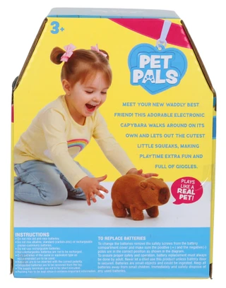 Thumbnail 2: Pet Pals Plush Squeak & Hop Pet Pal Capybara 
