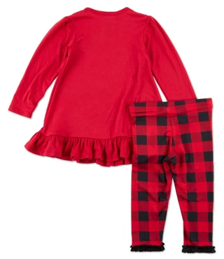 Thumbnail 2: Bonnie Jean Toddler Girls 2 Pc Christmas Pants Set 