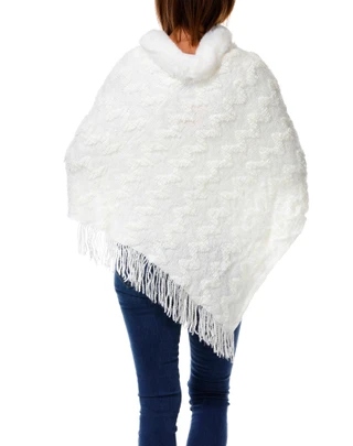 Thumbnail 2: Nanette Lepore Women's Sequin Fur Turtleneck Poncho 