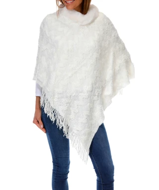 Thumbnail 1: Nanette Lepore Women's Sequin Fur Turtleneck Poncho 