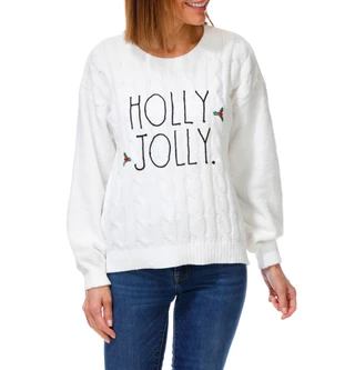 Thumbnail 1: RAE DUNN Women's Embroidered Christmas Sweater 