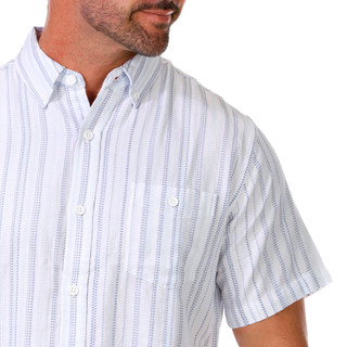 Thumbnail 3: Weatherproof Vintage Men's Short Sleeve Button Down Striped Shirt 