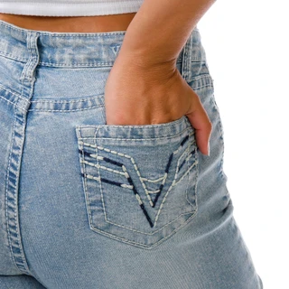 Thumbnail 2: Vigoss Juniors Light Wash Heavy Stitch Boot Jeans 