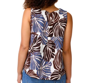 Thumbnail 2: Kaktus Couture Women's Sleeveless Palm Leaf Top 