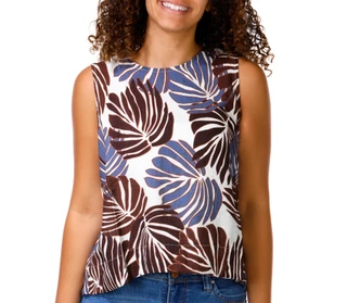 Thumbnail 1: Kaktus Couture Women's Sleeveless Palm Leaf Top 