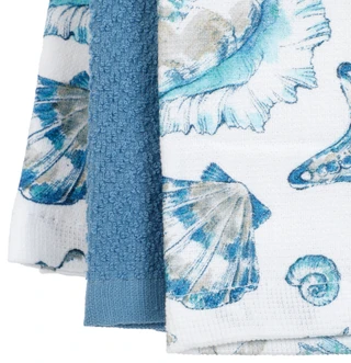 Thumbnail 2: Colordrift Painted Sea Kitchen Towel Set - 3 Piece 