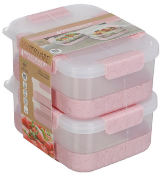 Thumbnail 2: Farberware Wheat Straw Food Storage Container Set - Blush, 2 Piece 