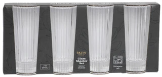 Thumbnail 2: CORE HOME Clear Ribbed Shot Glass Set - 4 Piece 