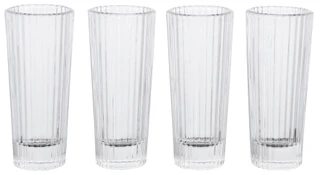 Thumbnail 1: CORE HOME Clear Ribbed Shot Glass Set - 4 Piece 