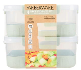 Thumbnail 1: Farberware Wheat Straw Food Storage Container Set - Sage, 2 Piece 