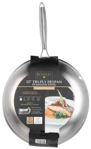 Thumbnail 3: Bombay Hybrid Honeycomb Ceramic Nonstick Fry Pan - 12" 