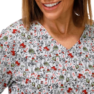 Thumbnail 2: Coral Bay Women's 3/4 Sleeve Christmas Flamingo Tee 