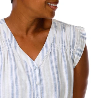 Thumbnail 2: Coral Bay Plus Sleeveless Linen Blen Tie Waist Top 