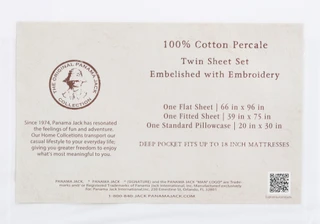 Thumbnail 3: Panama Jack Embroidered Palm Tree Sheet Set 