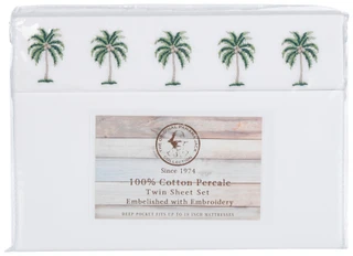 Thumbnail 1: Panama Jack Embroidered Palm Tree Sheet Set 