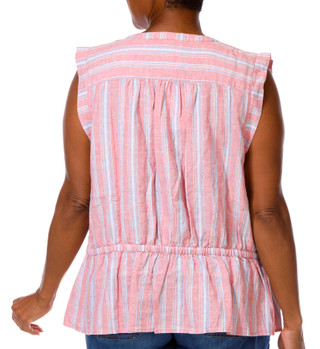 Thumbnail 3: Coral Bay Plus Sleeveless Linen Blend Tie Waist Top 