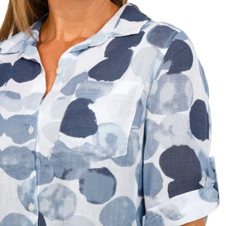 Thumbnail 2: Dash Women's 3Q Sleeve Printed Gauze Top 