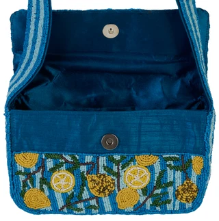 Thumbnail 2: SOL AND MER Beaded Stripe Lemon Baguette Shoulder Bag 