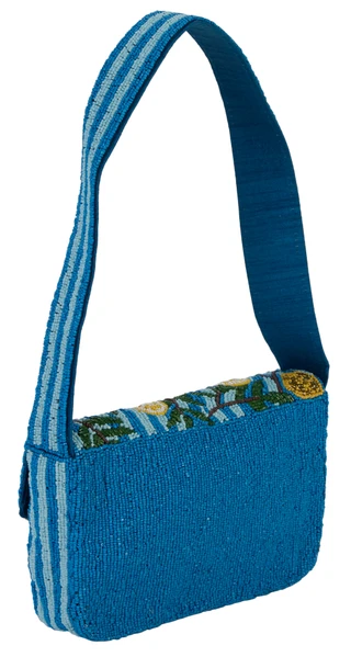 Thumbnail 3: SOL AND MER Beaded Stripe Lemon Baguette Shoulder Bag 