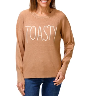 Thumbnail 1: RIO & RIAN Women's Long Sleeve Embroidered Toasty Sweater 