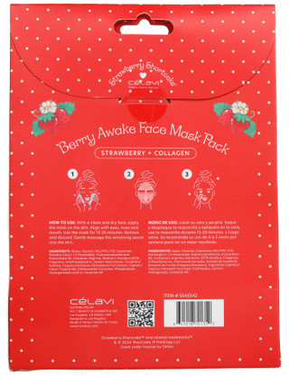 Thumbnail 2: Strawberry Shortcake 5 pk Berry Awake Face Masks 
