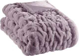 Thumbnail 2: Madison Park Madison Park Ruched Fur Throw Blanket 