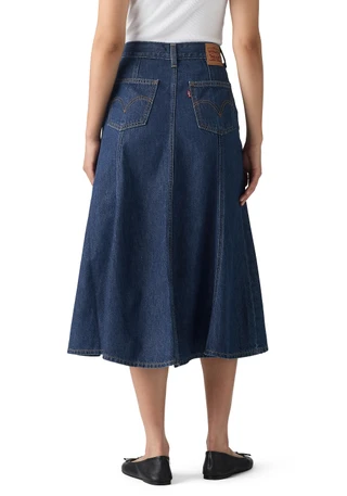 Thumbnail 2: Levi's Juniors Mid Wash Fit and Flare Maxi Skirt 