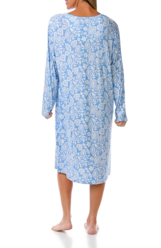 Thumbnail 2: White Orchid Women's Long Sleeve Pajama Dress 