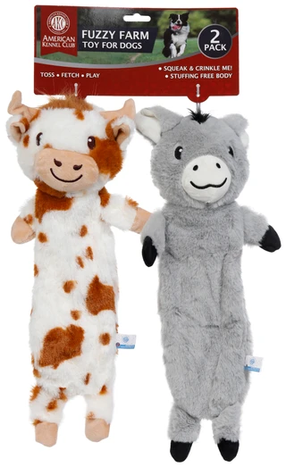 Thumbnail 1: American Kennel Club 2 Pk Fuzzy Farm Toy for Dogs 