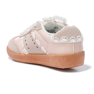 Thumbnail 3: Bumble + Birdie Toddler Girls Lace & Pearls Gum Bottom Sneakers 