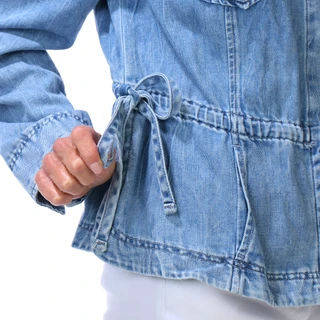 Thumbnail 3: Democracy Women's Tie Side Washed Denim Jacket 