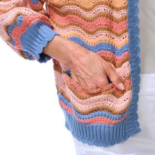 Thumbnail 2: Democracy Women's 3/4 Sleeve Open Front Knit Cardigan 