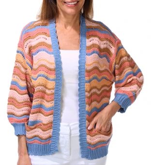 Thumbnail 1: Democracy Women's 3/4 Sleeve Open Front Knit Cardigan 