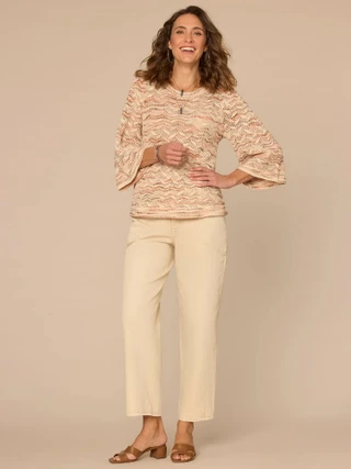 Thumbnail 2: Democracy Women's Pointelle Bell Sleeve Sweater 
