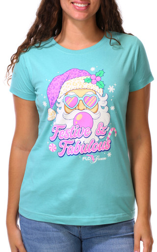 Thumbnail 1: FloGrown Junior's Festive & Fabulous Christmas Graphic Tee 