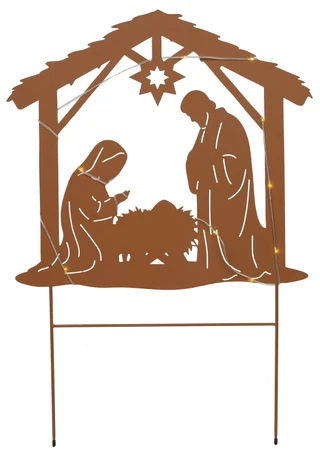 Thumbnail 1: Magical Season 26 In Christmas LED Nativity Metal Garden Stake 