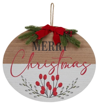 Thumbnail 1: 19x16 Wooden Merry Christmas Door/Wall Hanger 