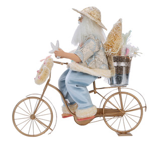 Thumbnail 3: Magical Season 19 in Coastal Christmas Santa on Bike w/ Wreath & Tree Decor 