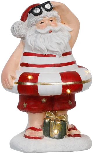 Thumbnail 1: Magical Season 16.5 in LED Christmas Santa in Tube with Flip Flops Decor 