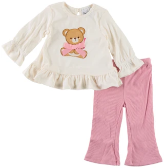 Thumbnail 1: Rare Editions 2 Pc Baby Girls Bear Long Sleeve Pants Set  