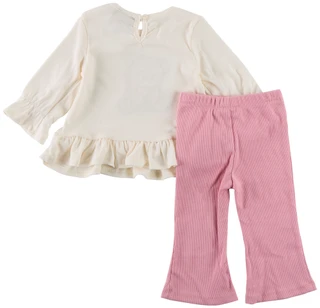 Thumbnail 2: Rare Editions 2 Pc Baby Girls Bear Long Sleeve Pants Set  