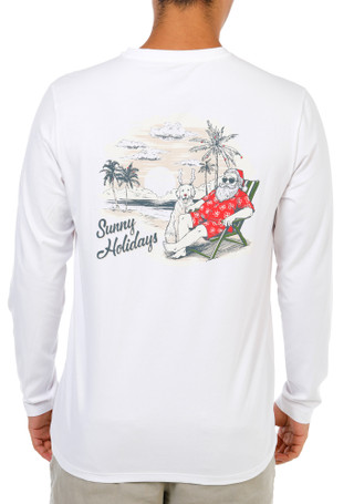 Thumbnail 1: REEL LEGENDS Men's Long Sleeve Santa Christmas Performance Shirt  