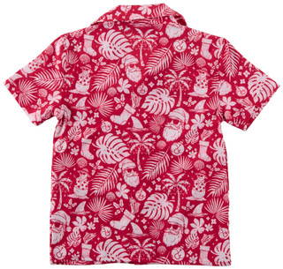 Thumbnail 3: REEL LEGENDS Little Boys Short Sleeve Coastal Christmas Button Up Shirt 