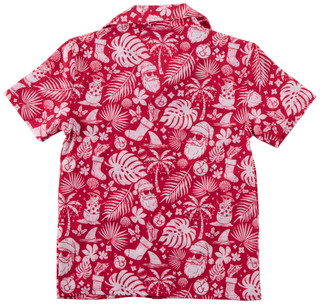 Thumbnail 4: REEL LEGENDS Little Boys Short Sleeve Coastal Christmas Button Up Shirt 