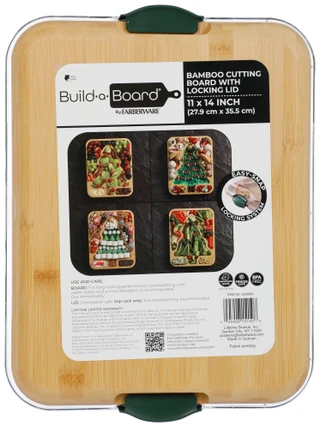 Thumbnail 2: Farberware 11x14 Bamboo Christmas Tree Serveware Board w/ Lid  