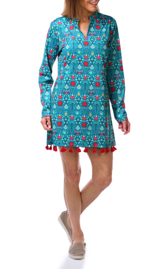 Thumbnail 1: REEL LEGENDS Women's Petite Beach Pro Christmas Trellis Dress 
