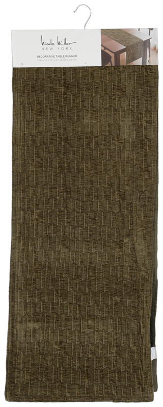 Thumbnail 1: Nicole Miller 16x80 Textured Woven Decorative Table Runner 