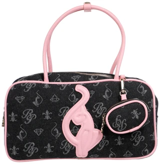 Thumbnail 1: Baby Phat Denim Cat Applique Satchel with Mini Pouch 