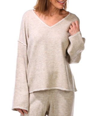Thumbnail 4: Vince Camuto 2 Pc Women's Long Sleeve Sweater Pant Set w/ Contrast Piping 