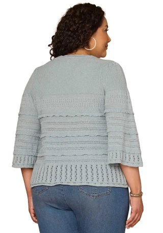 Thumbnail 2: Democracy Plus 3Q Sleeve Ribbed Sweater 